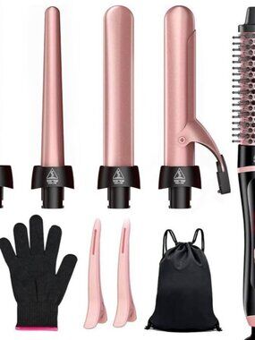 5-in-1 Curling Iron Set NEW Open Box – Curl, Straighten & Volume – Save Big